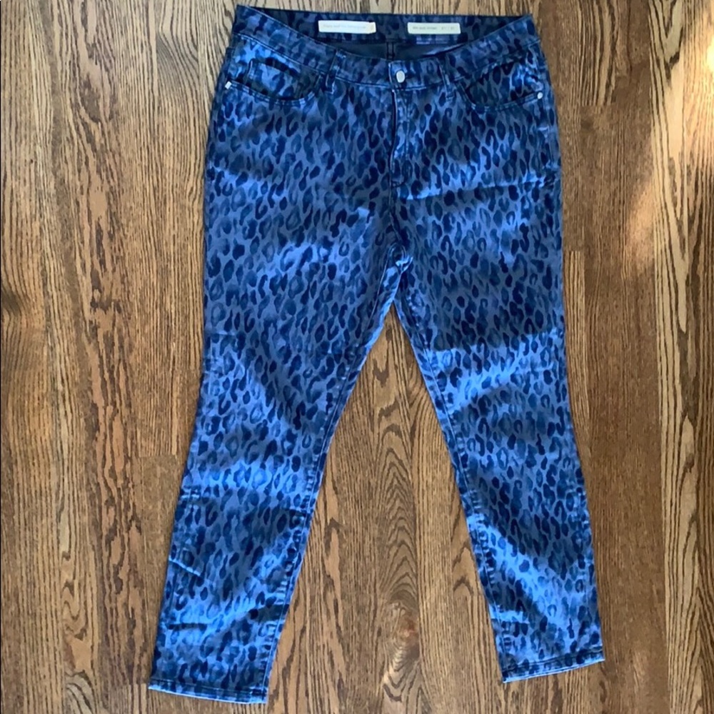 Pilcro Mid-Rise Leopard Print Skinny Jean